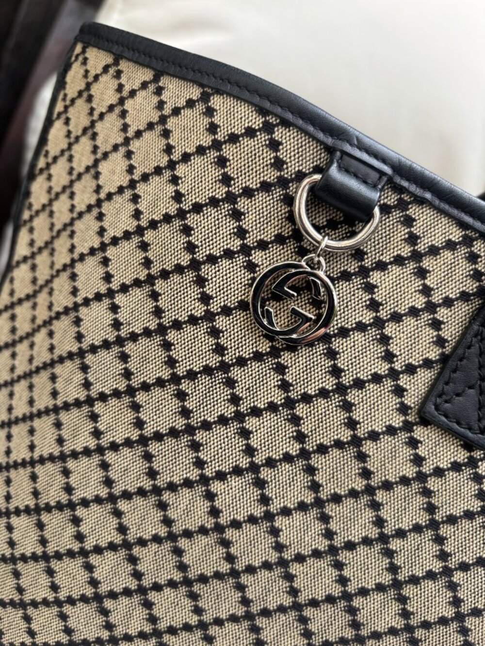 Gucci Diamante Canvas Tote with Interlocking GG Charm.